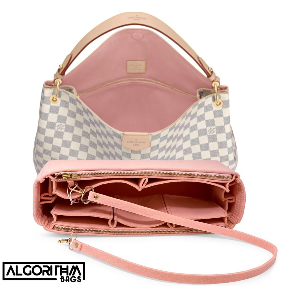 👑 AlgorithmBags LV Graceful MM PM Purse Organizer Insert Rose Ballerine Pink - Picture 3 of 13